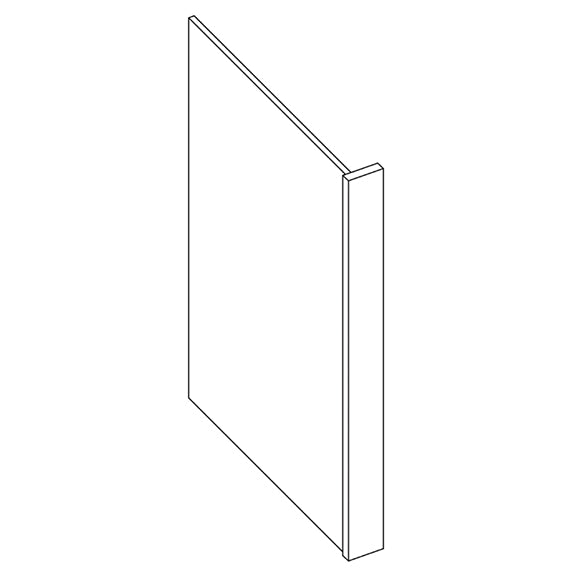 Unfinished white oak dishwasher end panel for a custom kitchen