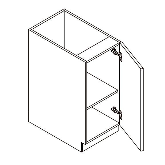 Frameless Unfinished oak base cabinet for small kitchens and bathrooms
