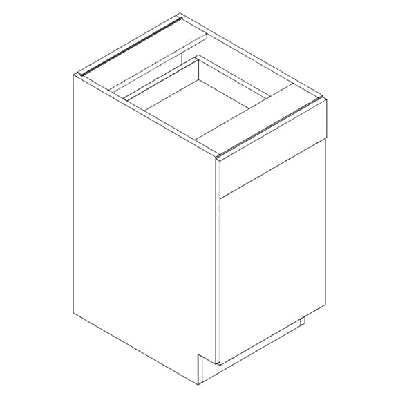 Frameless Single Door Base Cabinet with Drawer Unfinished oak cabinet for kitchens, bathrooms, and offices