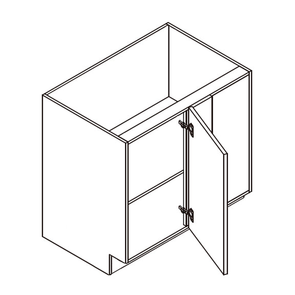 frameless Single Door Blind Corner Base Cabinet Unfinished oak corner base cabinet with extra storage
