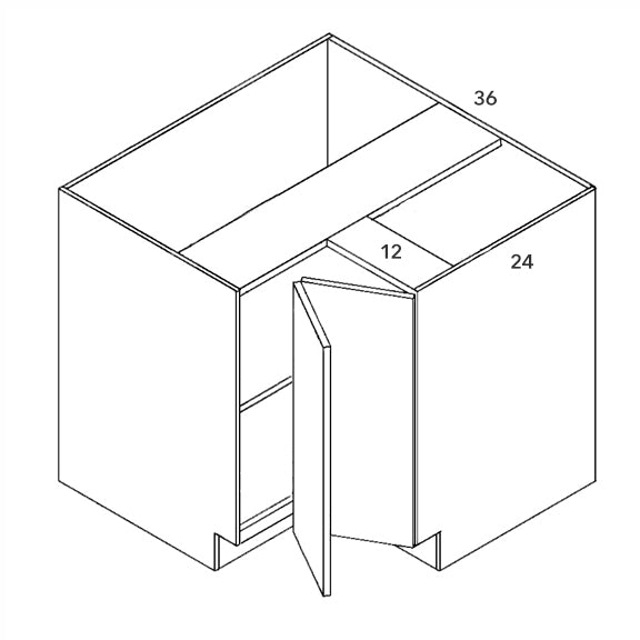Frameless Easy Reach Corner Base Cabinet Handcrafted corner storage solution with easy-access doors