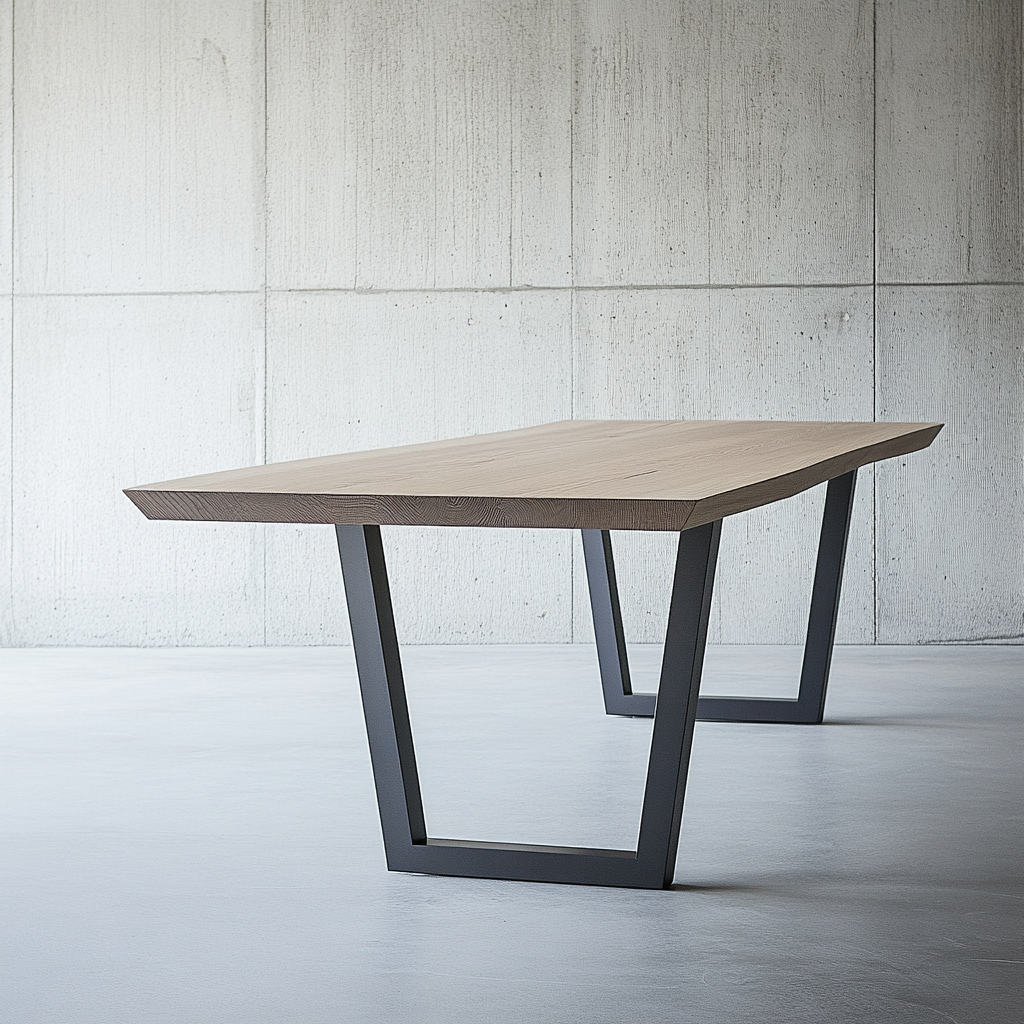 Modern White Oak Dining Table