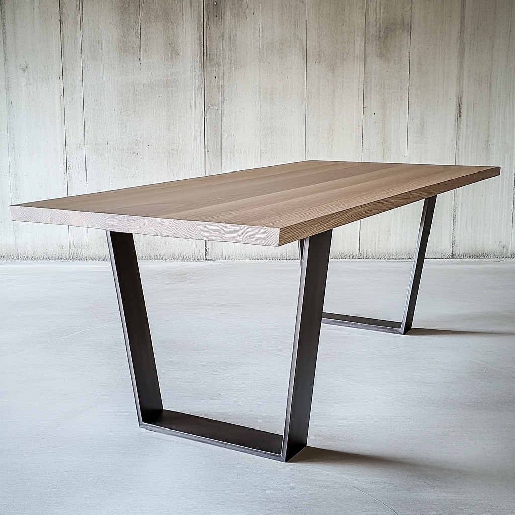 Modern White Oak Dining Table