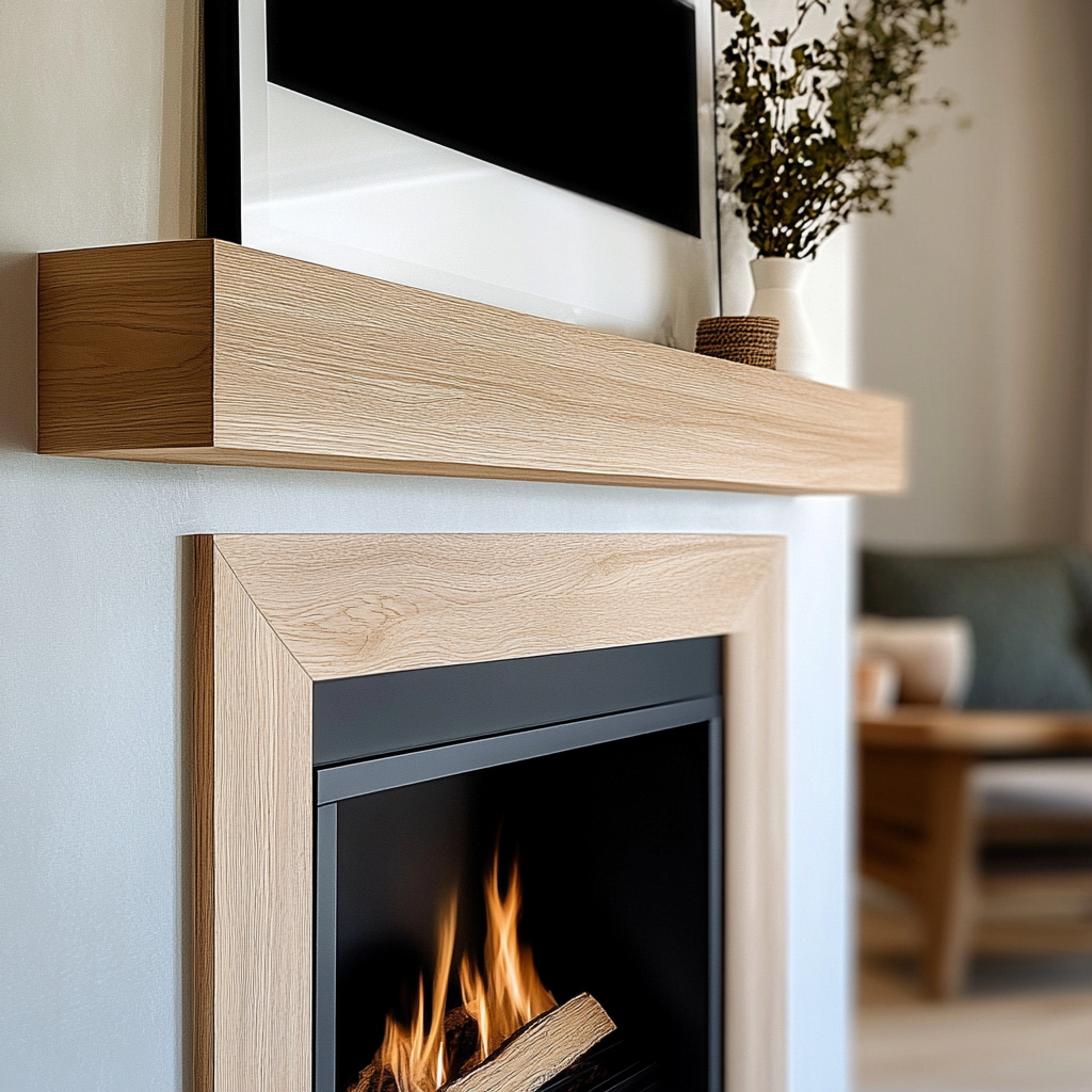 Handcrafted Solid White Oak Fireplace Mantel