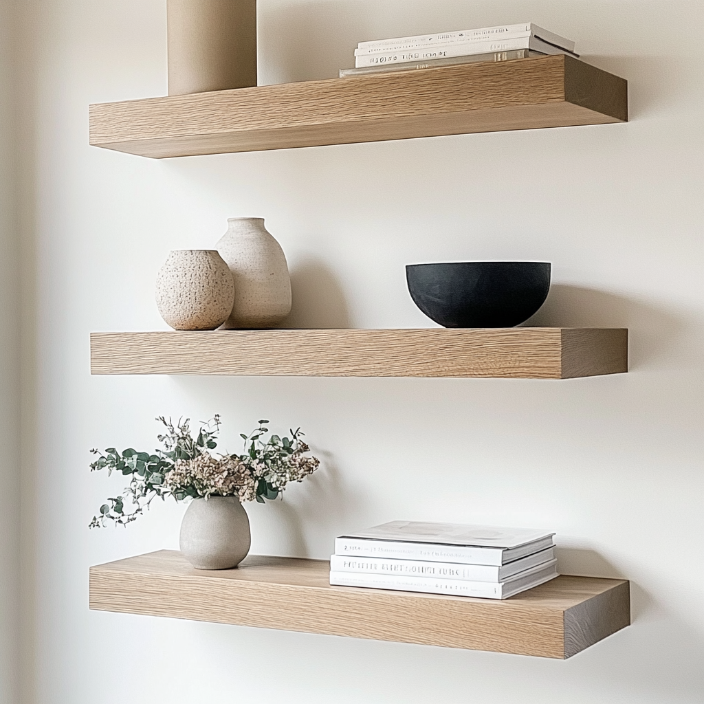 Solid White Oak Floating Shelf