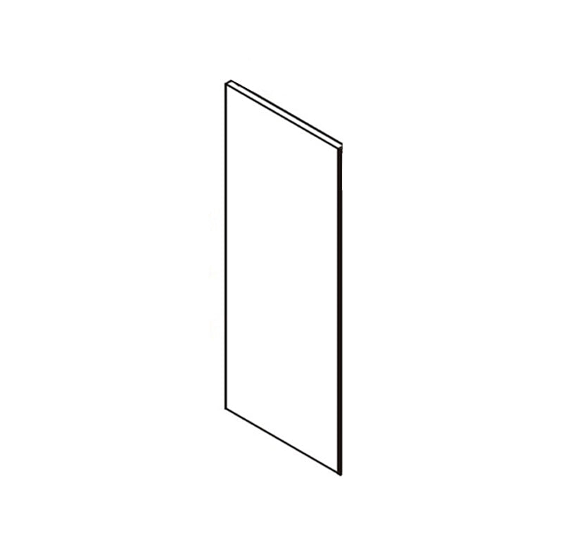 White oak wall side panel for seamless cabinet installation