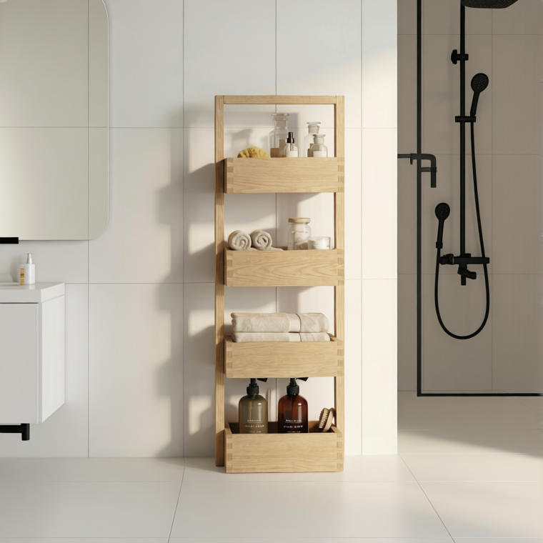 Solid Wood Dovetail Tiered Storage Rack