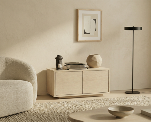 Modular Rift Sawn White Oak Storage Console Cabinet