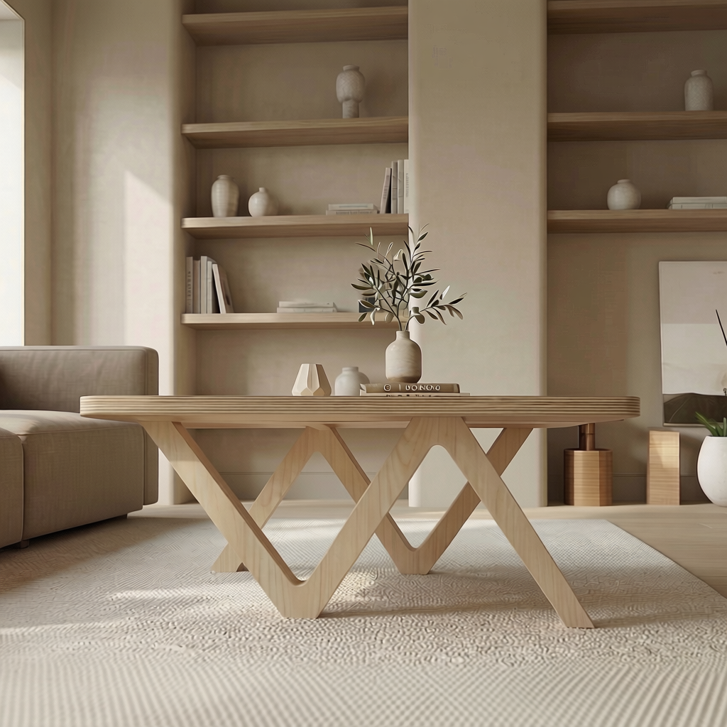 "Zed" Baltic Birch Industrial Coffee Table