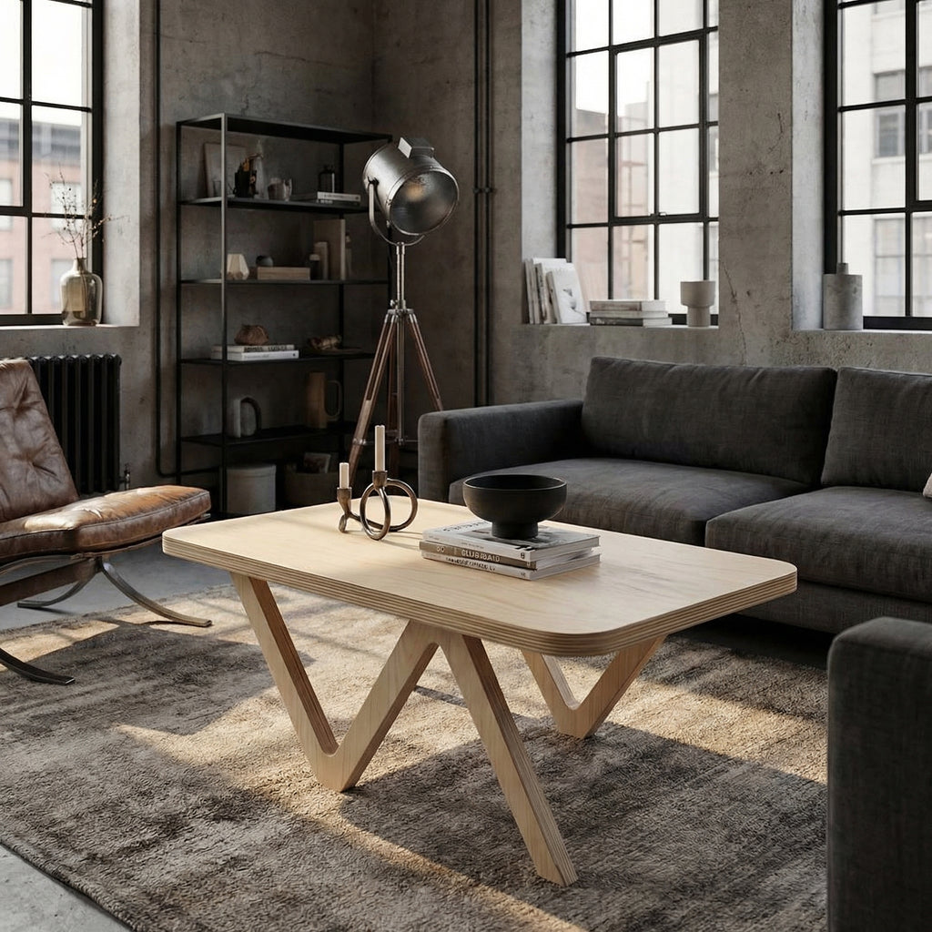 "Zed" Baltic Birch Industrial Coffee Table