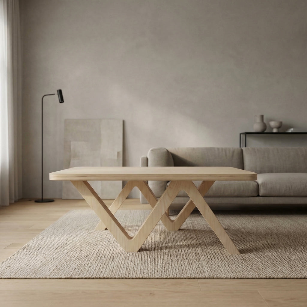 "Zed" Baltic Birch Industrial Coffee Table