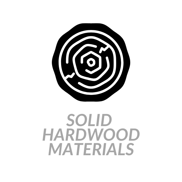 Solid hardwood materials icon handmade custom woodworking projects