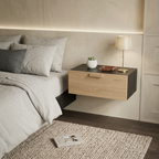 Floating Wooden Modern Nightstand Bedside Table