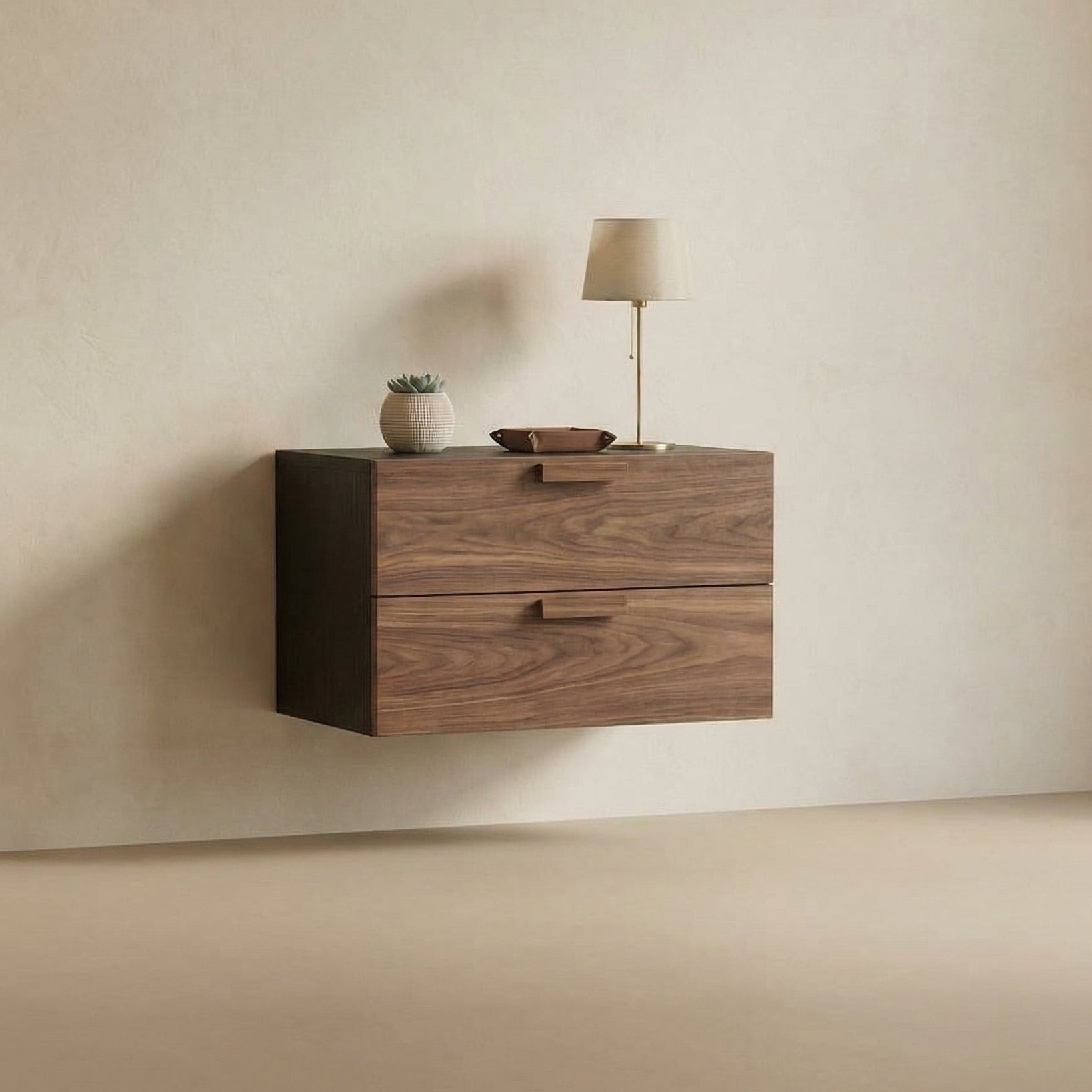 Floating Wooden Modern Nightstand Bedside Table
