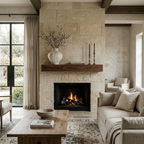 Handmade Walnut Solid Box Beam Hardwood Floating Mantel