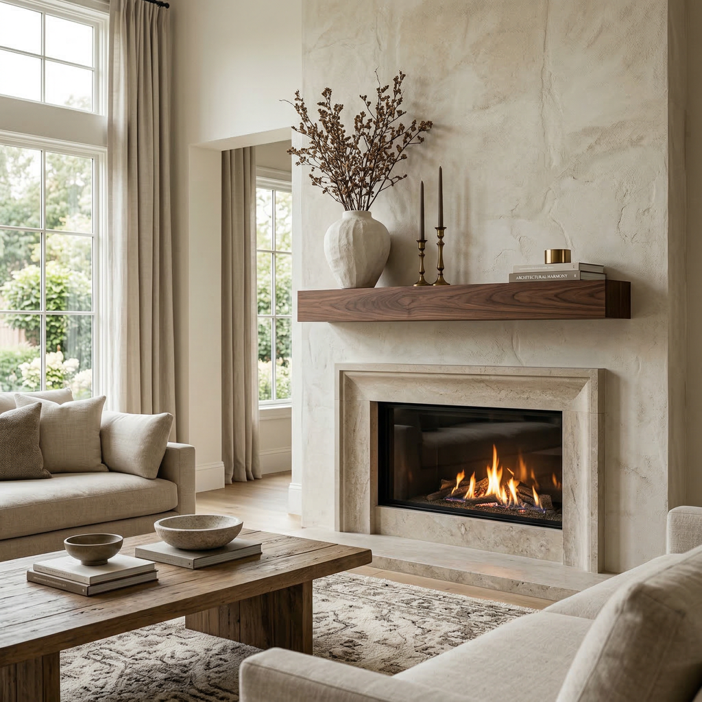 Handmade Walnut Solid Box Beam Hardwood Floating Mantel