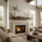 Handmade Walnut Solid Box Beam Hardwood Floating Mantel