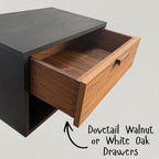 Floating Wooden Modern Nightstand Bedside Table