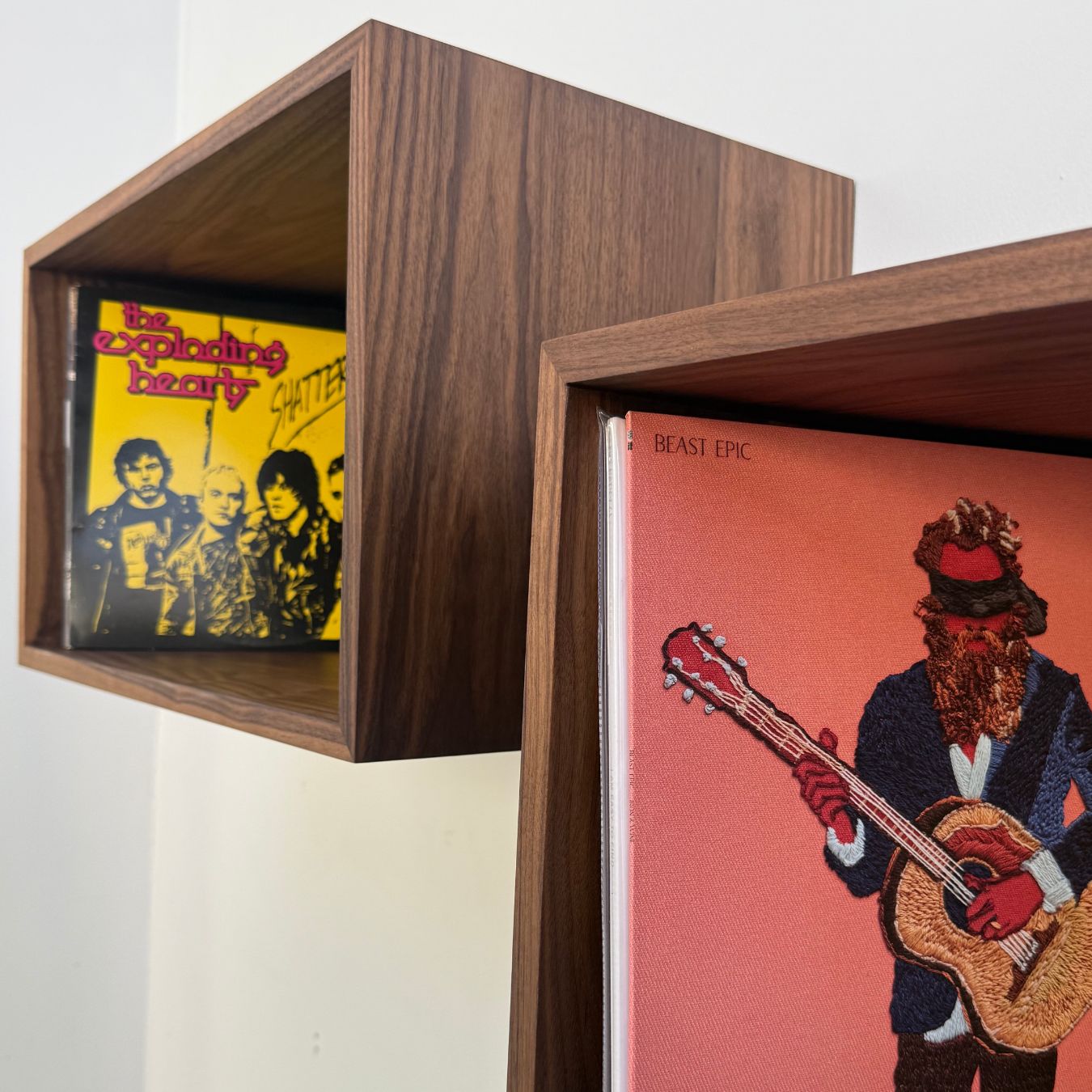 Hardwood Floating Vinyl Record Collection Display Shelf