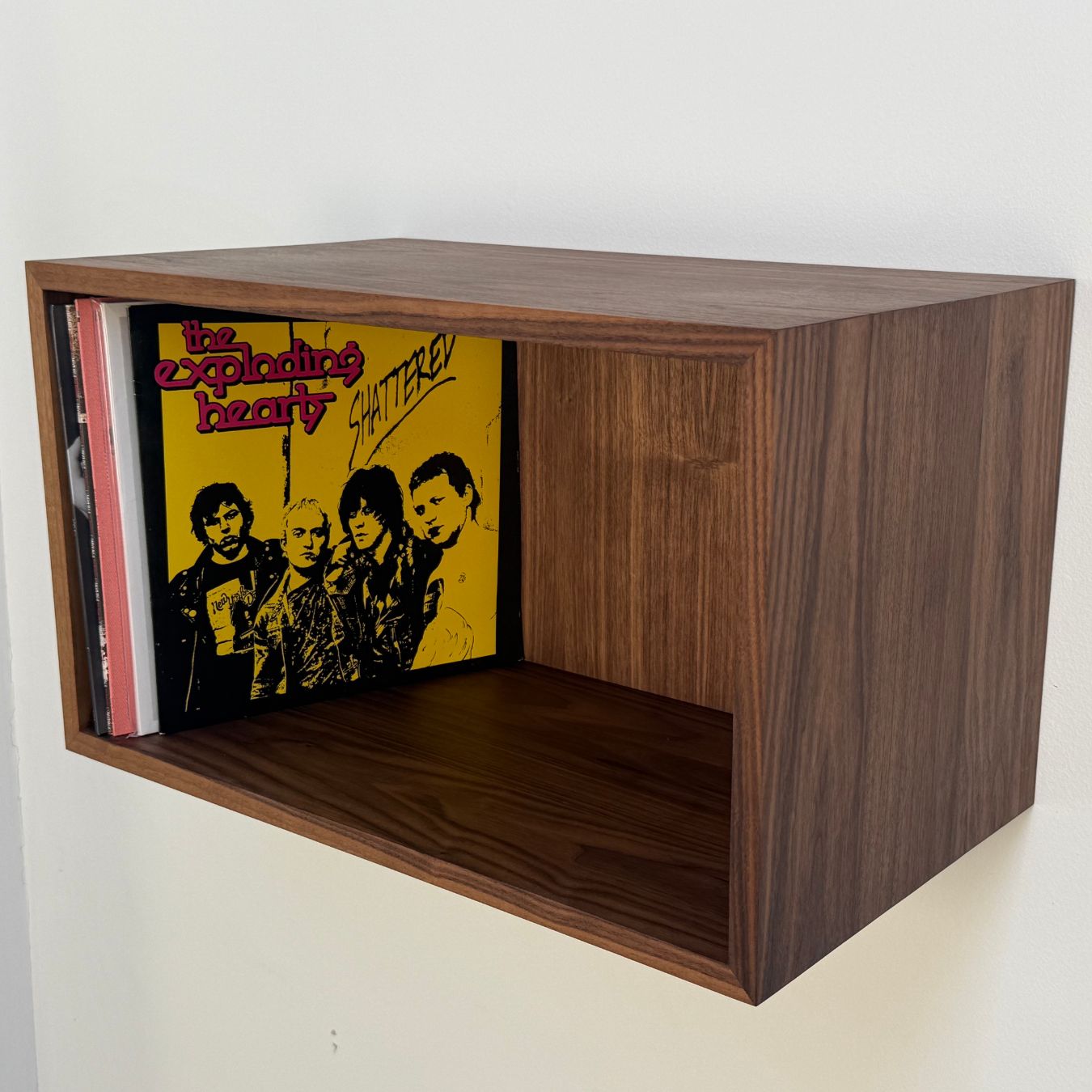 Hardwood Floating Vinyl Record Collection Display Shelf