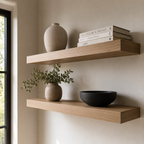 Solid Hardwood White Oak Floating Shelf
