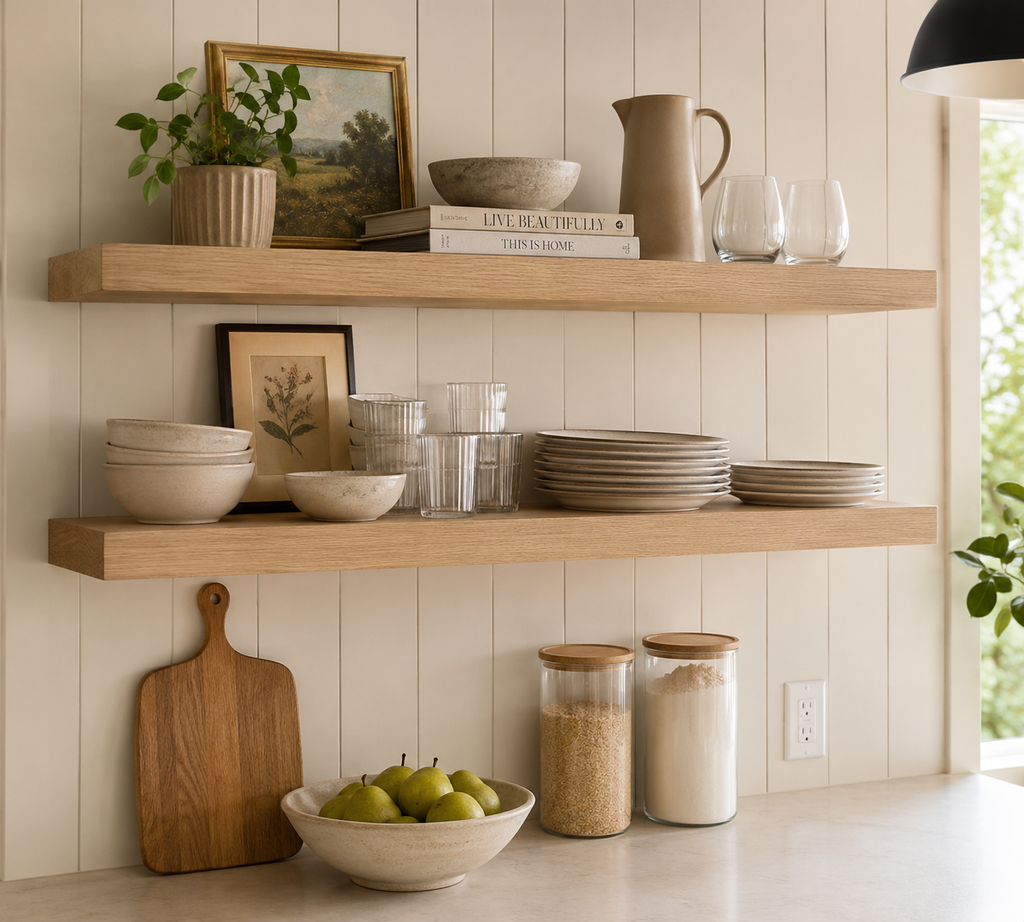 Solid Hardwood White Oak Floating Shelf