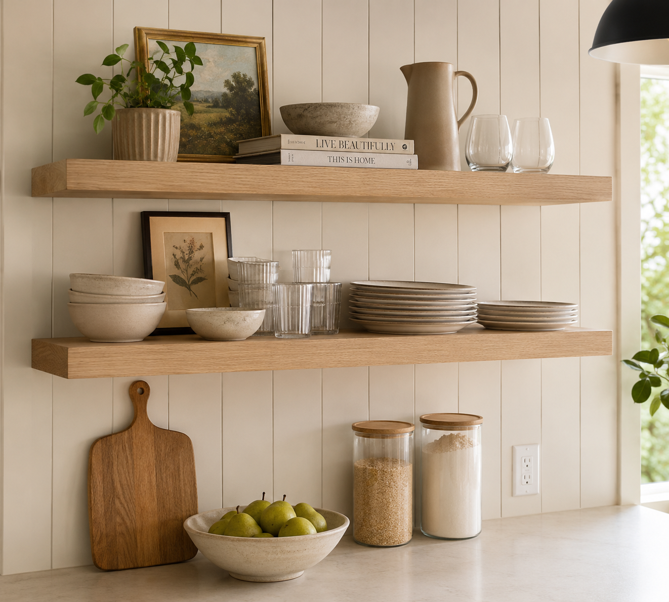 Solid Hardwood White Oak Floating Shelf