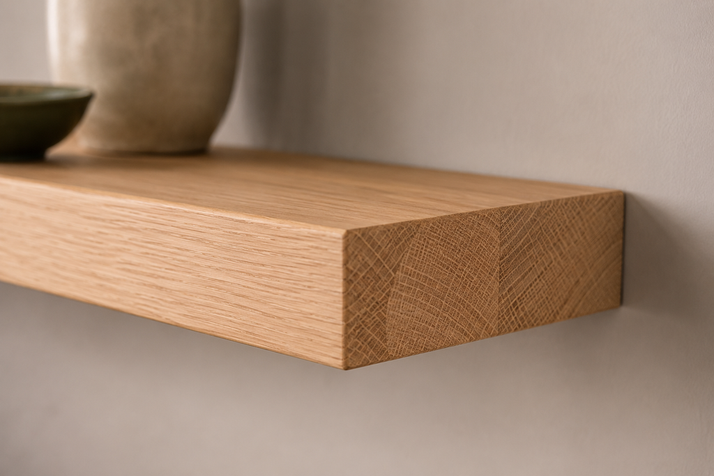 Solid Hardwood White Oak Floating Shelf