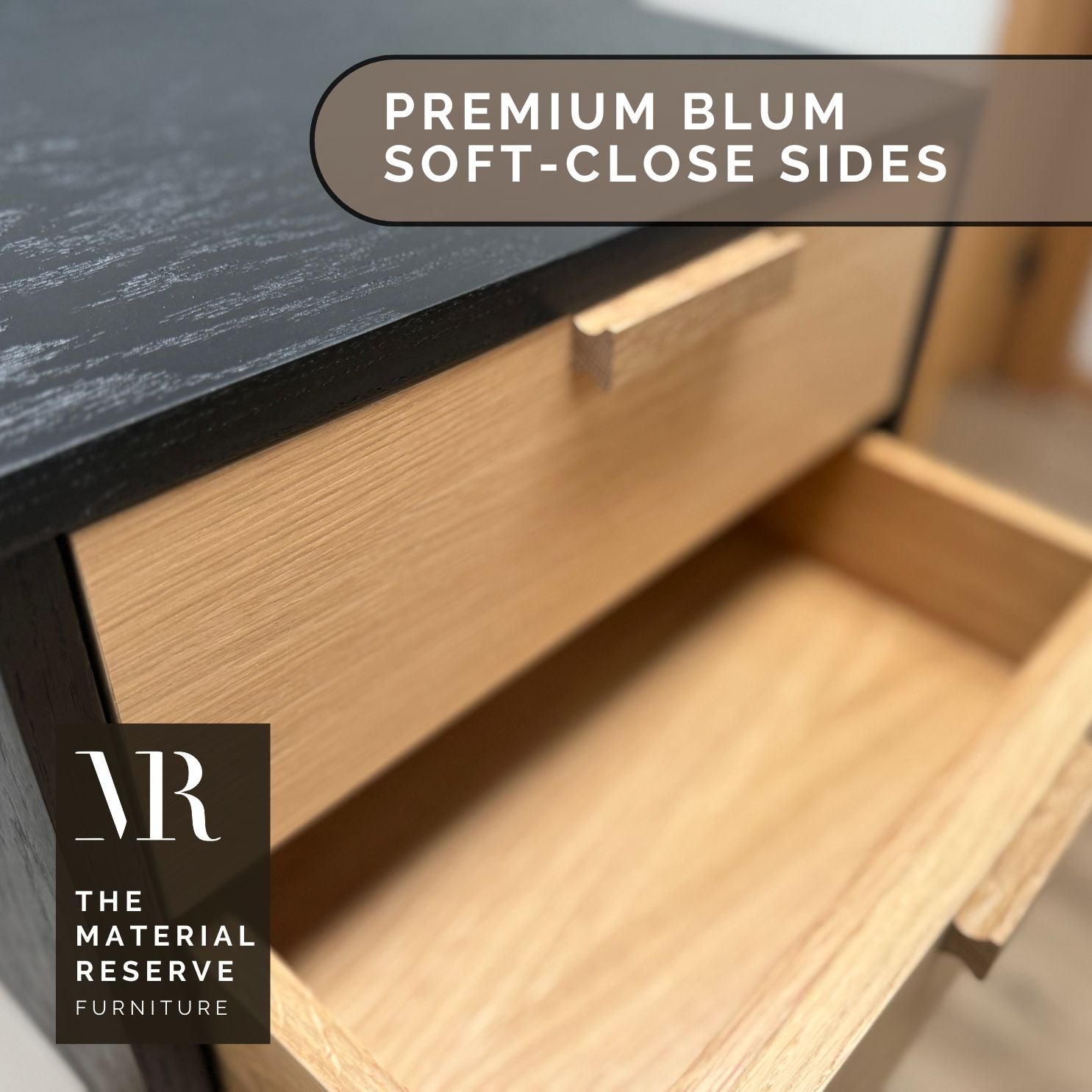 Floating Single Drawer Wooden Nightstand Table