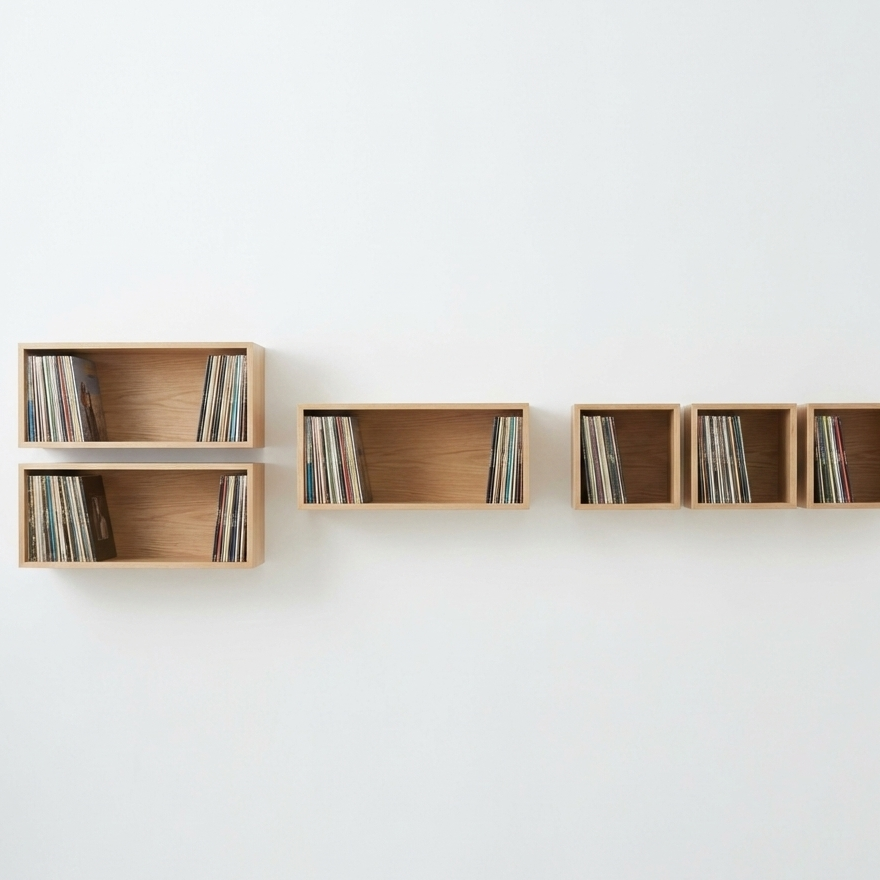 Hardwood Floating Vinyl Record Collection Display Shelf