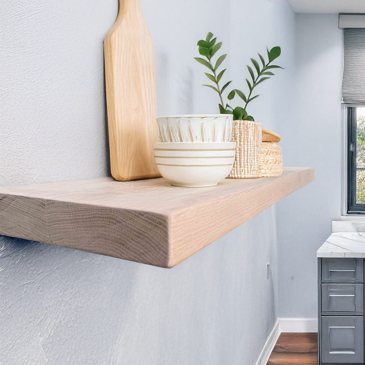 Solid White Oak Floating Shelf