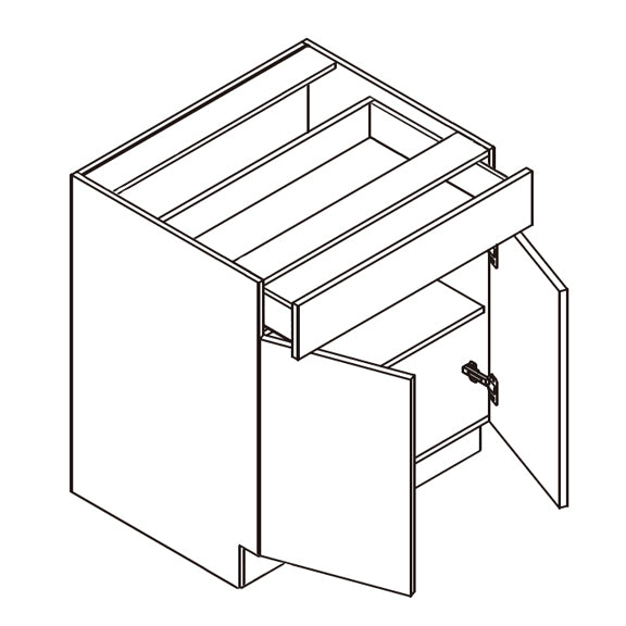 Frameless Double Door Base Cabinet with Drawer