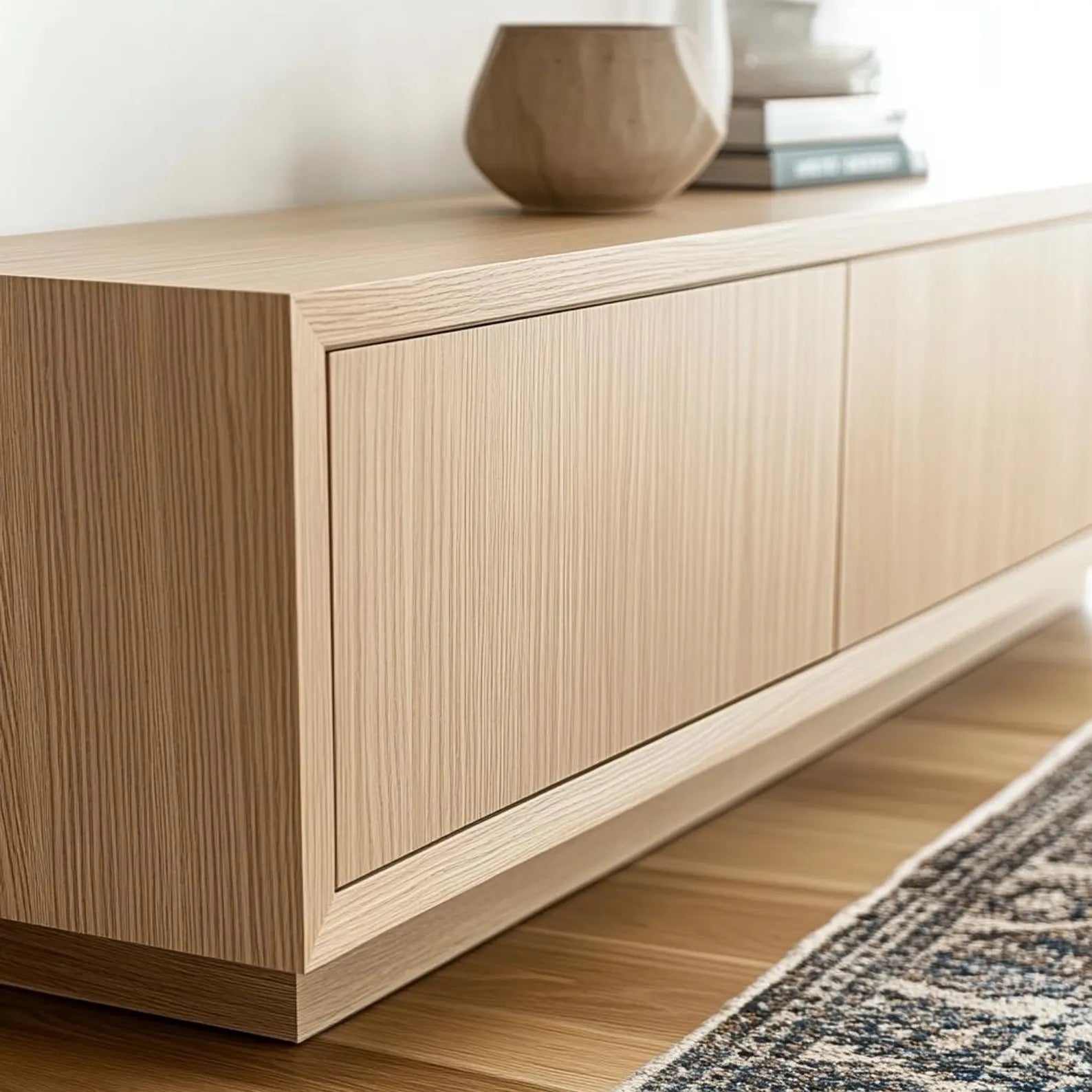 Custom White Oak Handcrafted Entertainment Console