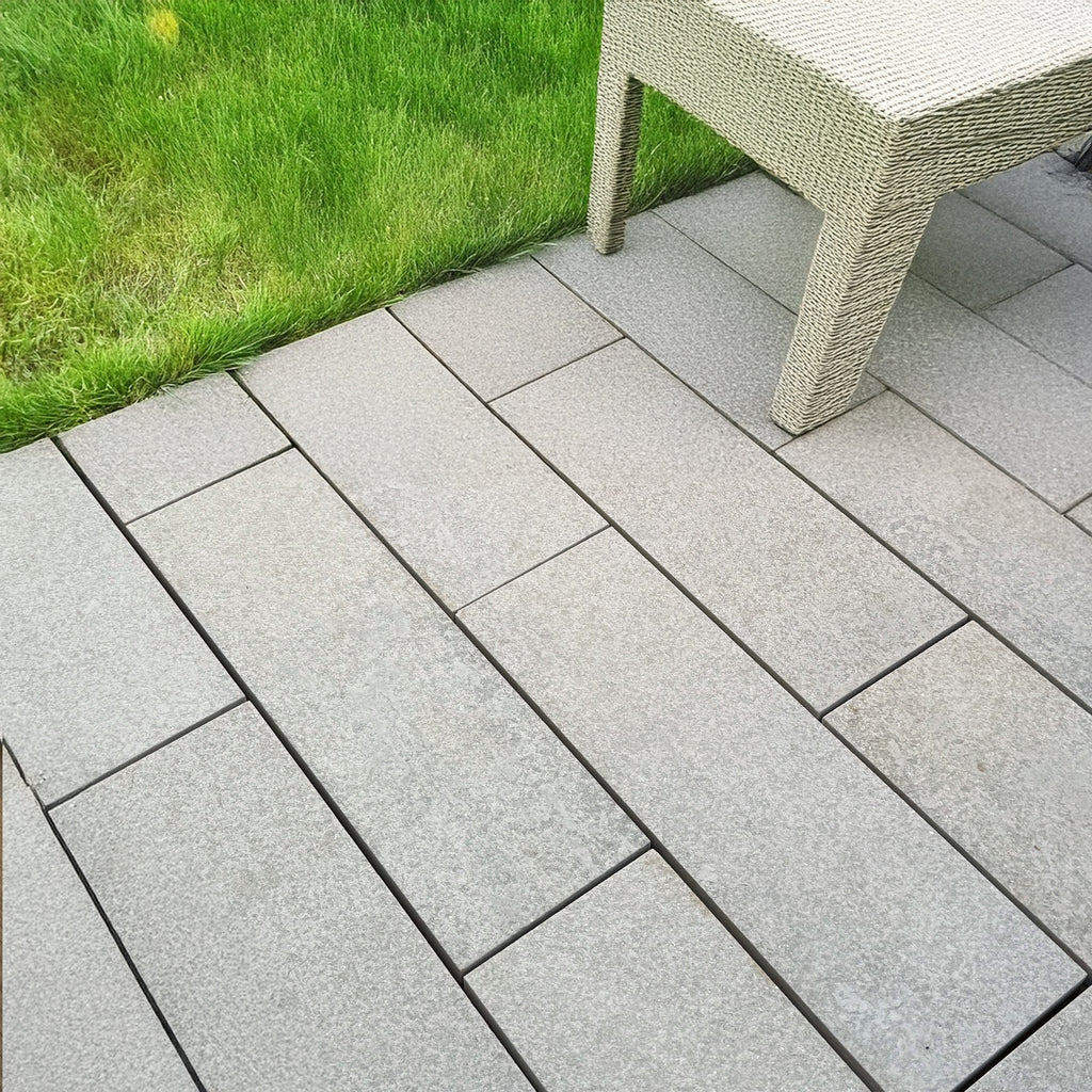 Premium quartzite stone pavers with a slip-resistant surface, designed for stylish walkways, garden paths, and elegant backyard transformations.