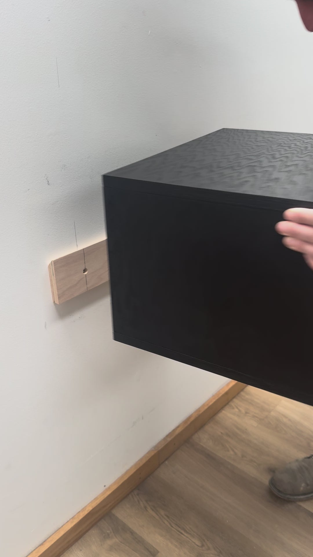 Floating Single Drawer Wooden Nightstand Table