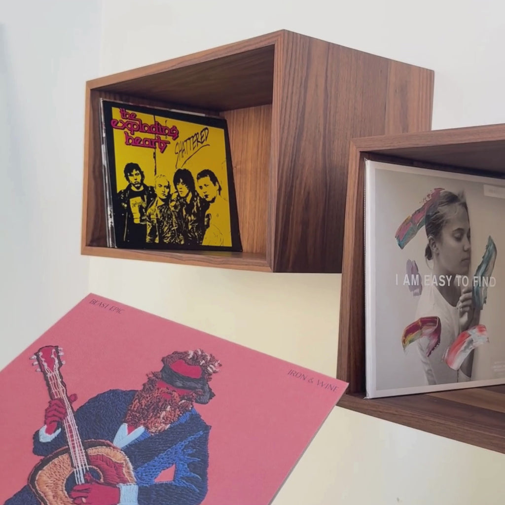 Hardwood Floating Vinyl Record Collection Display Shelf