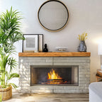 Rustic Handcrafted White Oak Solid Box Beam Mantel