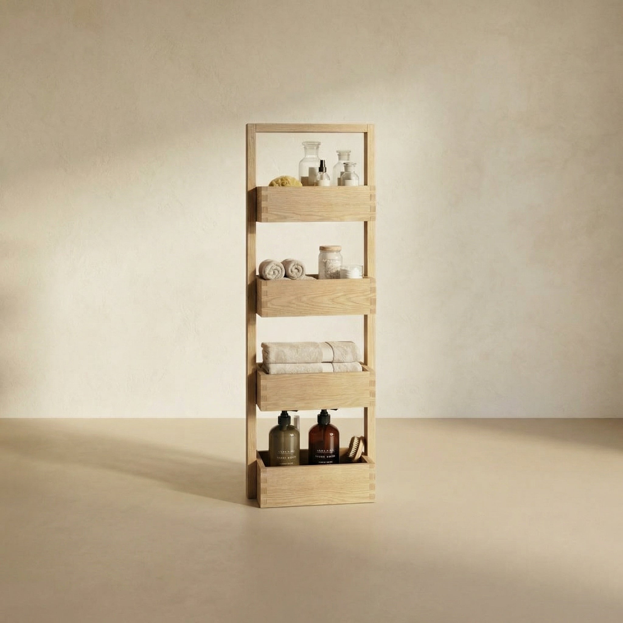 Solid Wood Dovetail Tiered Storage Rack