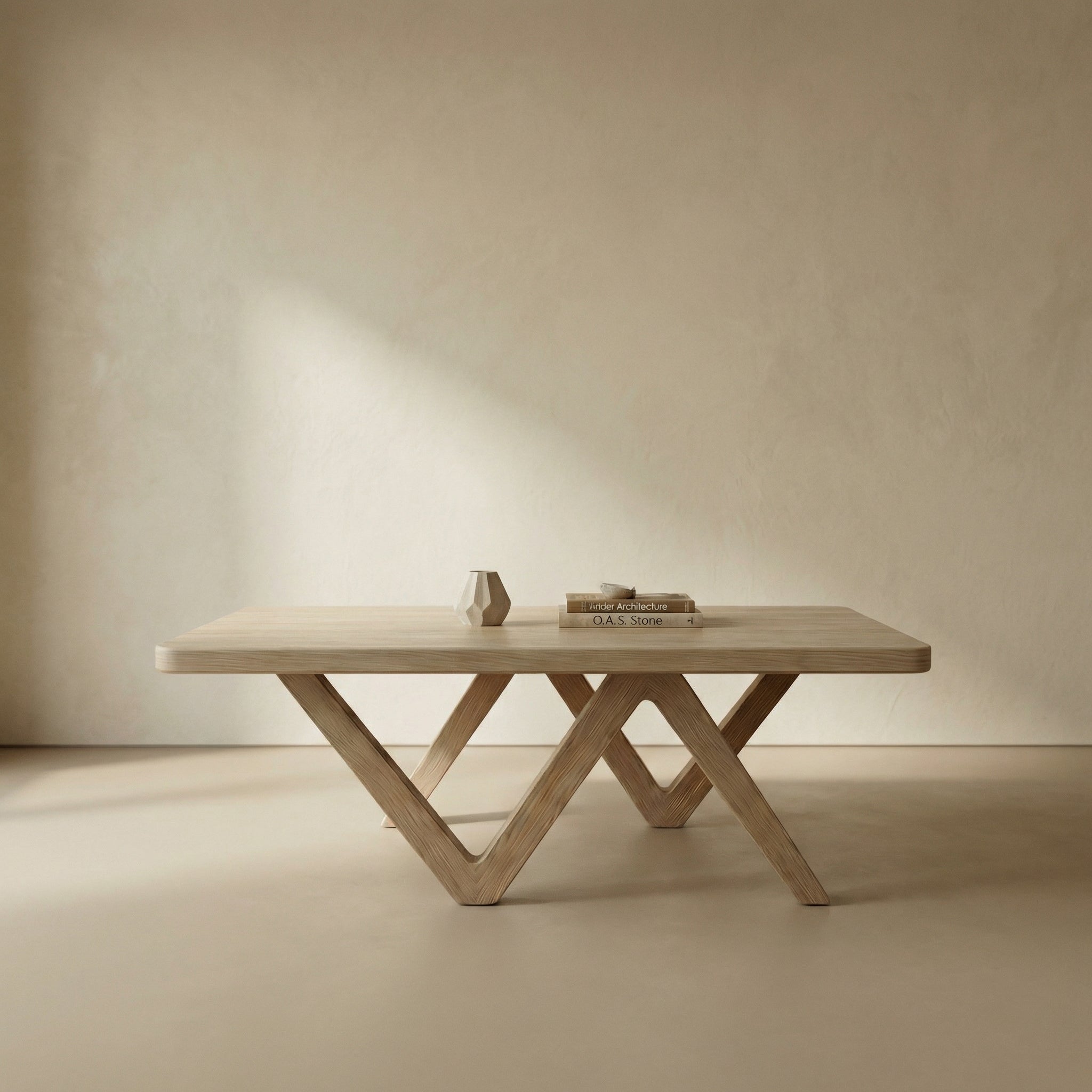 "Zed" White Oak Handcrafted Modern Coffee Table