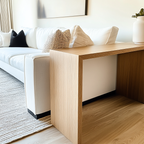 White Oak Waterfall Sofa Table