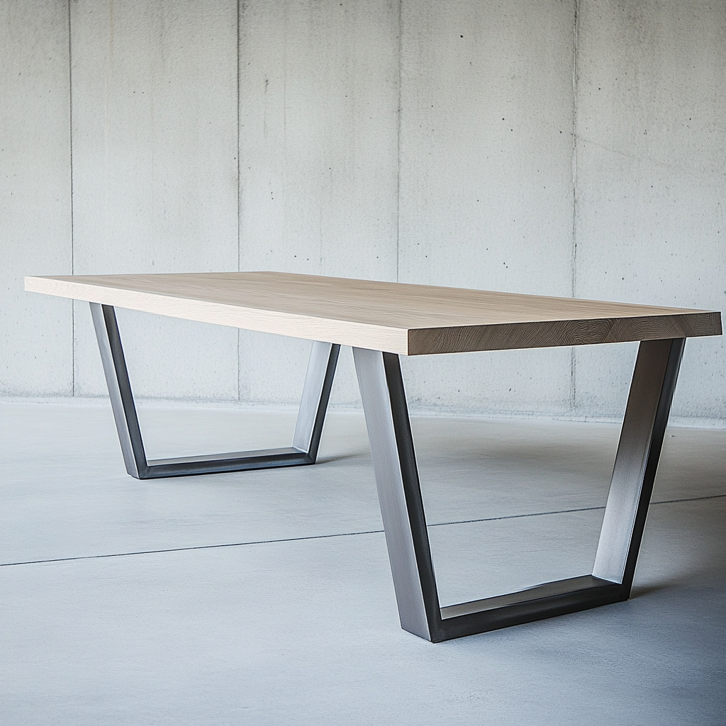 Modern White Oak Dining Table