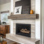 Rustic Handcrafted White Oak Solid Box Beam Mantel