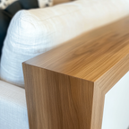 White Oak Waterfall Sofa Table