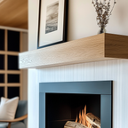 Handcrafted White Oak Solid Box Beam Fireplace Mantel