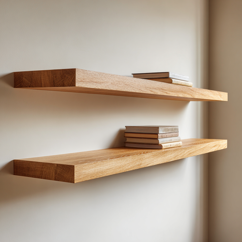 Solid Hardwood White Oak Floating Shelf